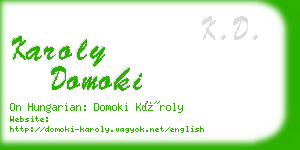 karoly domoki business card